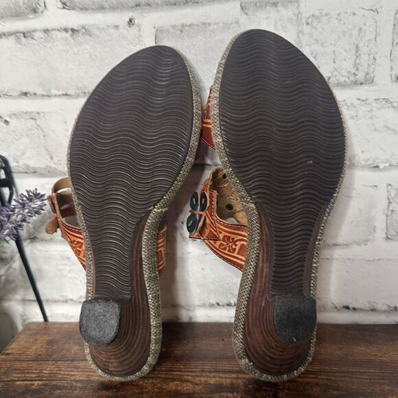 Spring Step Leather Savory Sandals Boho Hippie Size 38 7.5 8 - Picture 9 of 11